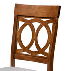Lot de 2 chaises de salle à manger Lucie en tissu et bois gris/noyer - Baxton Studio : Polyester, nettoyage ciblé, sans accoudoirs