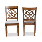 Ensemble de 2 chaises de salle à manger Renaud en tissu et bois Gris/Noyer/Marron - Baxton Studio