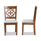 Ensemble de 2 chaises de salle à manger Renaud en tissu et bois Gris/Noyer/Marron - Baxton Studio