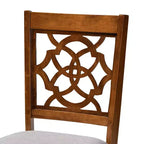 Ensemble de 2 chaises de salle à manger Renaud en tissu et bois Gris/Noyer/Marron - Baxton Studio