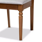 Ensemble de 2 chaises de salle à manger Renaud en tissu et bois Gris/Noyer/Marron - Baxton Studio