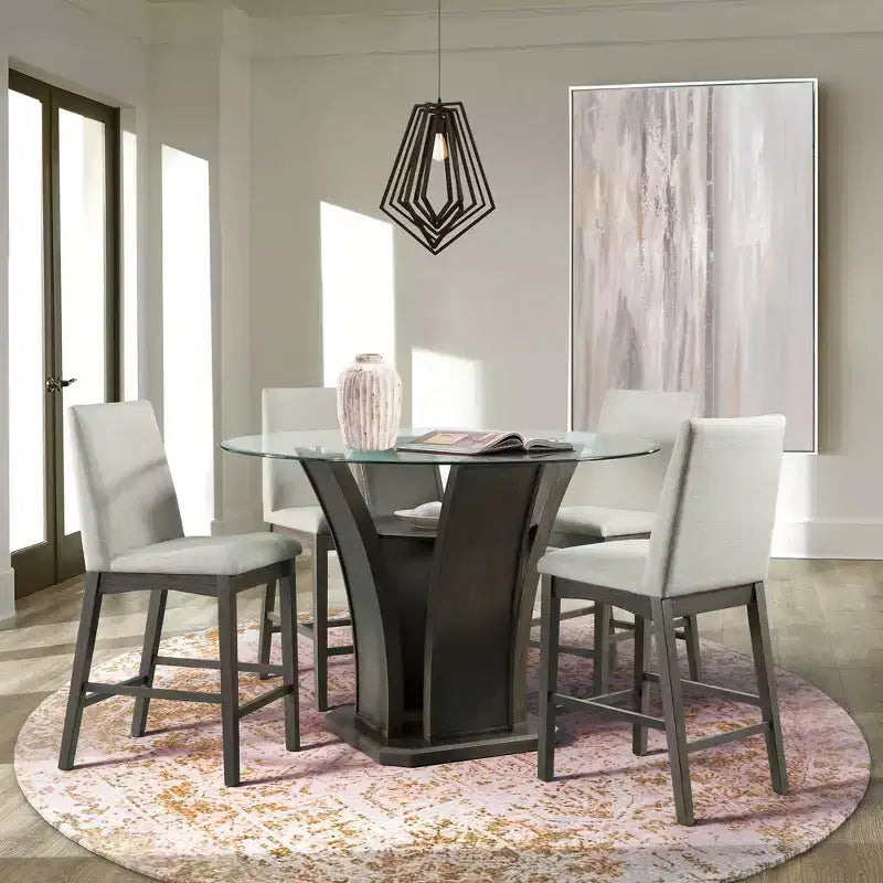 Ensemble de chaises de comptoir Simms - Noyer - Picket House Furnishings : Rembourré, Design moderne, Hauteur fixe