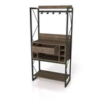 Étagère de boulanger rustique Orella en chêne recyclé - miBasics : Style industriel, 3 étagères fixes, cadre en métal, 67 po de hauteur