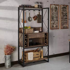 Étagère de boulanger rustique Orella en chêne recyclé - miBasics : Style industriel, 3 étagères fixes, cadre en métal, 67 po de hauteur