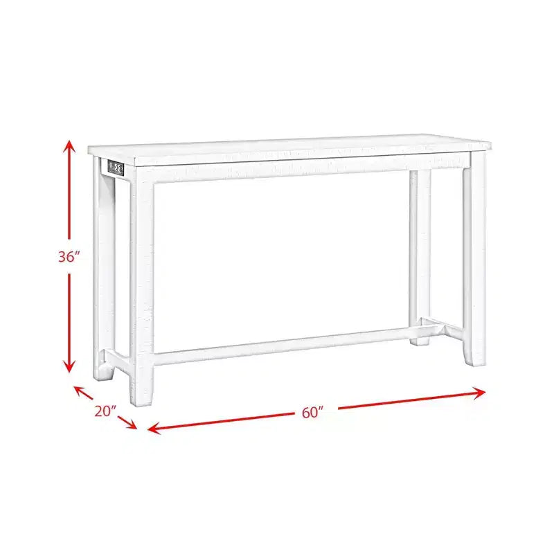 Ensemble table à manger multifonctionnelle Stanford blanche - Picket House Furnishings : 4 pièces, haute, cadre en MDF, revêtement en polyester