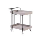 Ventner 2 Shelf Serving Cart Antique Gray - HOMES: Inside + Out: Rustic Wine & Drink Cart with Locking Wheels