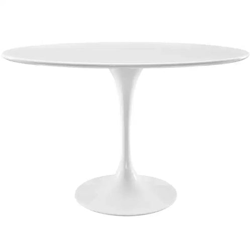 Table à manger ovale 48" Lippa en bois blanc - Modway : Meuble de cuisine moderne et élégant, 4 places