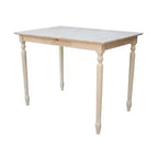Table de salle à manger extensible hauteur comptoir avec rallonge papillon et pieds tournés non finie - International Concepts