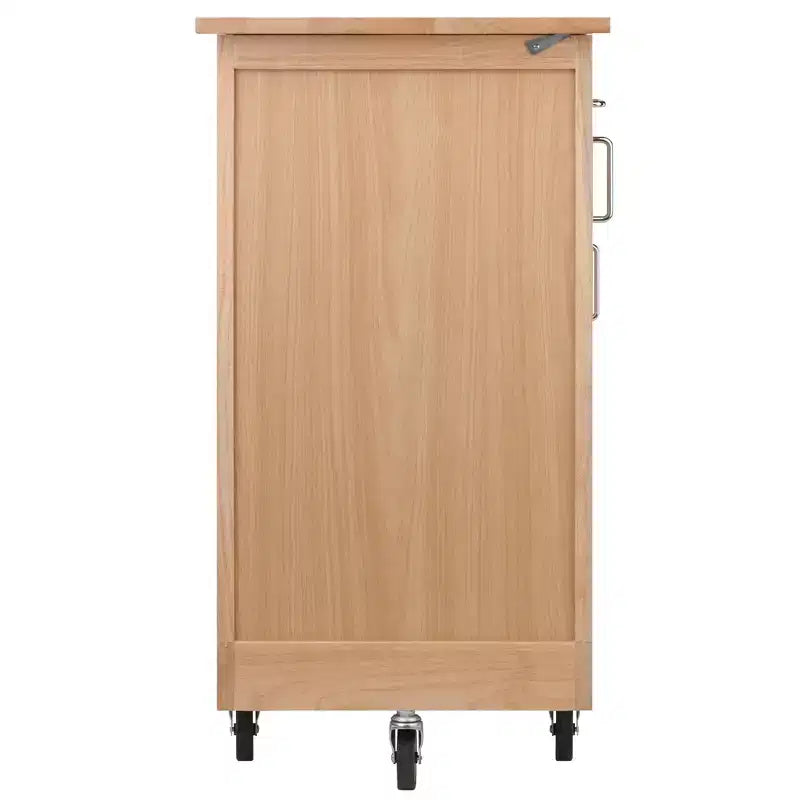 Desserte de cuisine Douglas Naturel - Winsome : Îlot mobile avec rangement et porte-serviettes