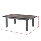 Table à manger extensible Grayson 5 pièces avec sièges rembourrés Chêne gris - Picket House Furnishings : Bois d'hévéa, 6 places, Forme carrée