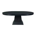 Mara Oval Extendable Dining Table Dark Oak - Picket House Furnishings: Modern Pedestal, Seats Up to 8, 2 Leaves