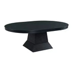 Table à manger extensible ovale Mara en chêne foncé - Picket House Furnishings : Pied central moderne, peut accueillir jusqu'à 8 personnes, 2 rallonges