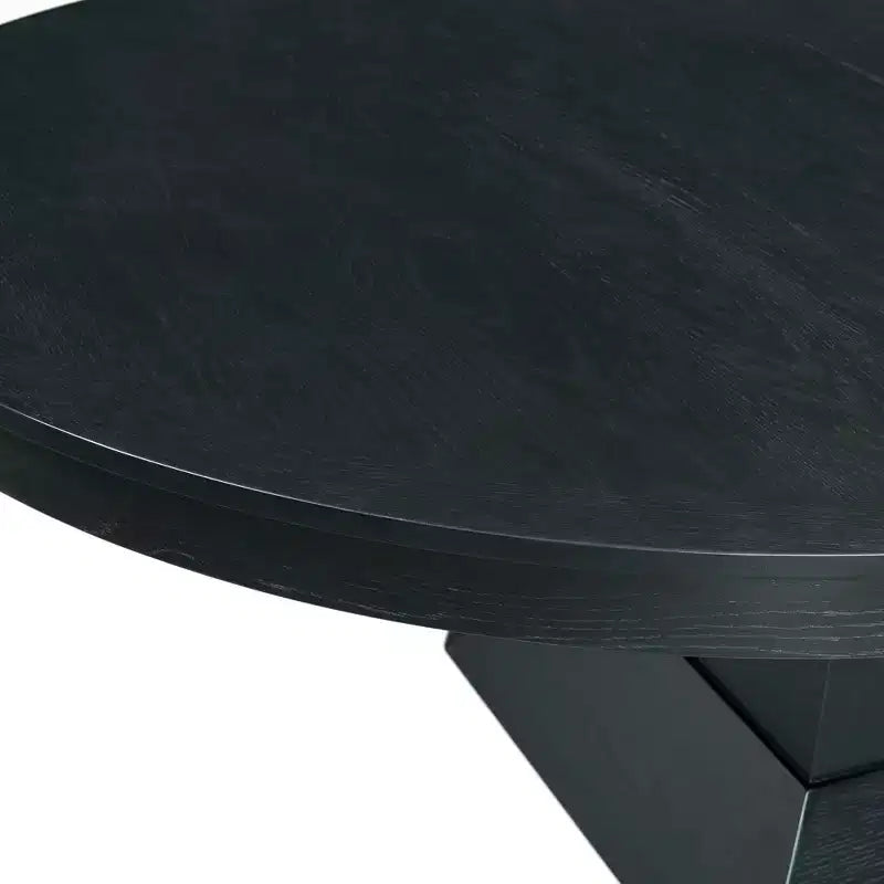 Table à manger extensible ovale Mara en chêne foncé - Picket House Furnishings : Pied central moderne, peut accueillir jusqu'à 8 personnes, 2 rallonges