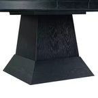 Table à manger extensible ovale Mara en chêne foncé - Picket House Furnishings : Pied central moderne, peut accueillir jusqu'à 8 personnes, 2 rallonges