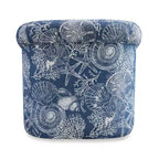 Fauteuil club pivotant Powell Monahan Costal Roll Arm bleu : polyester rembourré, aucun assemblage requis