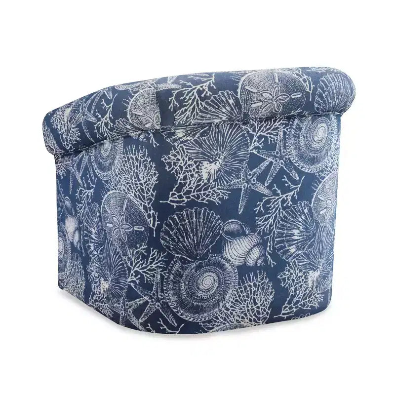 Fauteuil club pivotant Powell Monahan Costal Roll Arm bleu : polyester rembourré, aucun assemblage requis