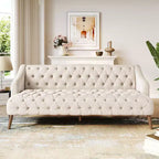 Christopher Knight Home Canapé contemporain capitonné Adelia Beige : Moderne rembourré, 3 places, cadre en bois