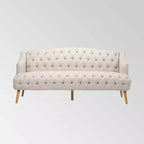Christopher Knight Home Canapé contemporain capitonné Adelia Beige : Moderne rembourré, 3 places, cadre en bois