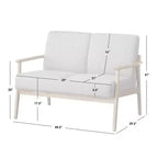 Causeuse Lifestorey Beaumont avec cadre en bois massif rembourré, couleur naturelle/beige