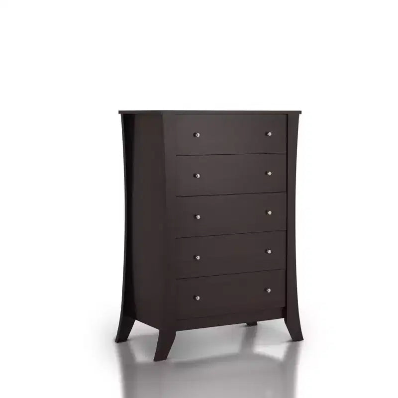 24/7 Shop At Home Commode Weston 5 Tiroirs Espresso Torréfié : Rangement de Style Transitionnel pour Chambre, Coulisses en Métal