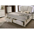 Ensemble de chambre en granit 3 pièces California King avec table de chevet et commode Blanc perle - HOMES: Inside + Out