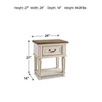 Table de chevet Realyn à un tiroir, écaillée - Signature Design by Ashley