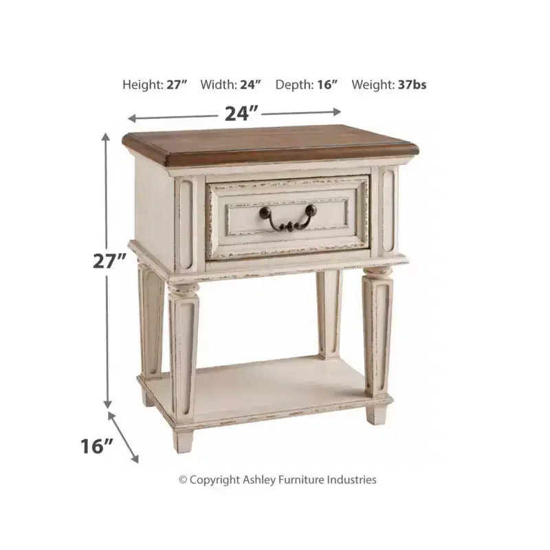 Table de chevet Realyn à un tiroir, écaillée - Signature Design by Ashley