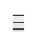 Table de chevet 2 tiroirs Pape avec ports USB Blanc/Gris métallique - miBasics
