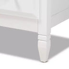 Commode de chambre 4 tiroirs en bois Naomi Baxton Studio blanc/doré : solution de rangement élégante avec quincaillerie anti-basculement