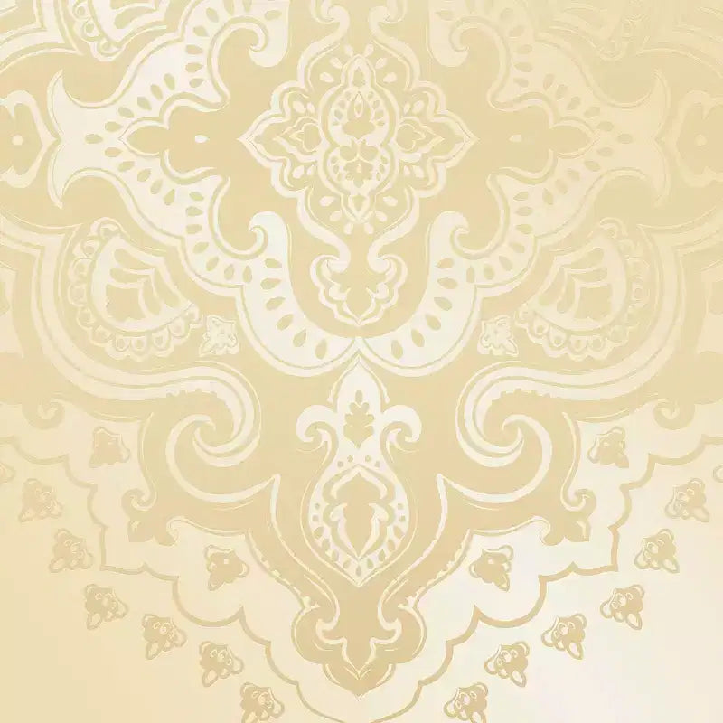 Paravent Oriental Furniture 6" en toile à motif mandala double face ivoire : Paravent 3 panneaux réglables en bois d'épicéa