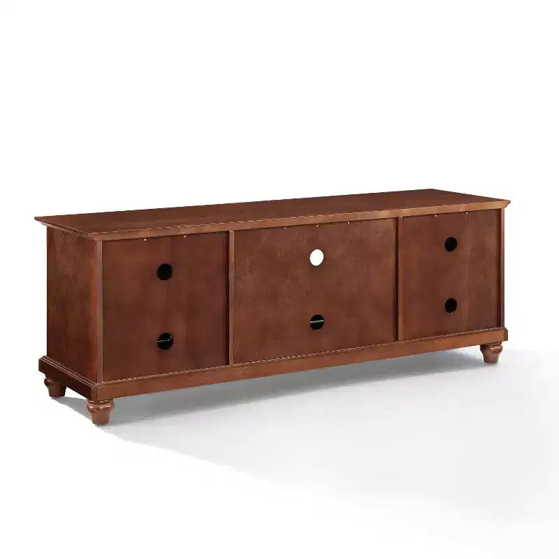 Meuble TV Cambridge pour téléviseurs jusqu'à 60" Rouge foncé - Crosley : Meuble de divertissement avec étagères réglables et gestion des câbles