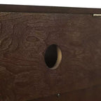 Meuble de rangement Asher Record Media Brun foncé - Crosley : Portes coulissantes, étagères réglables, organiseur de vinyles