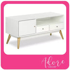 Meuble TV Lilou pour téléviseurs jusqu'à 53 po Blanc Français - Adore Decor