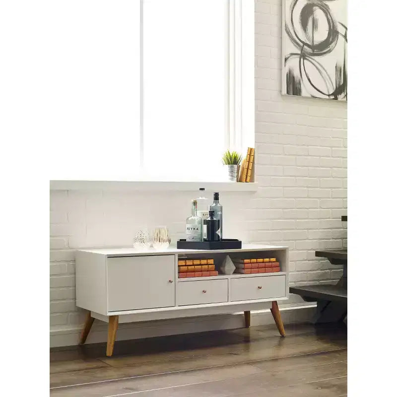 Meuble TV Lilou pour téléviseurs jusqu'à 53 po Blanc Français - Adore Decor
