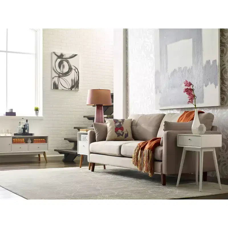 Meuble TV Lilou pour téléviseurs jusqu'à 53 po Blanc Français - Adore Decor