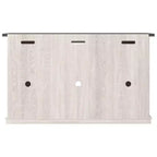 Meuble TV moyen Signature Design by Ashley Dorrinson pour téléviseurs jusqu'à 63 po, bicolore : console média de style ferme avec étagères réglables