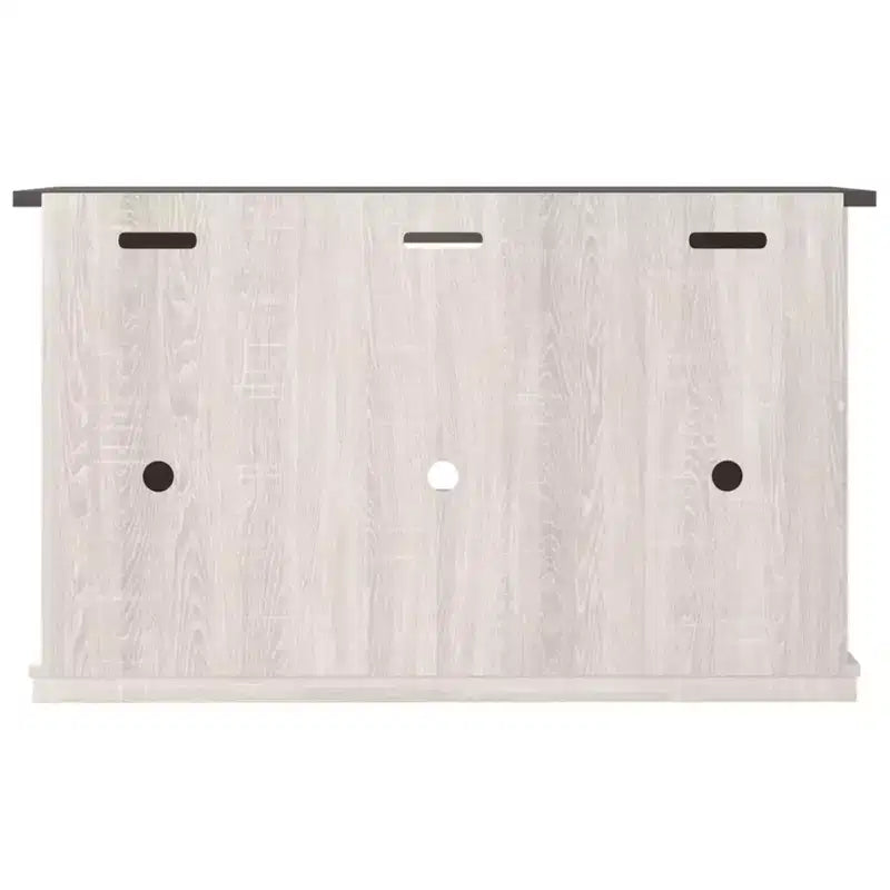 Meuble TV moyen Signature Design by Ashley Dorrinson pour téléviseurs jusqu'à 63 po, bicolore : console média de style ferme avec étagères réglables