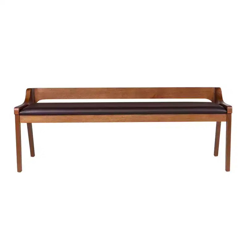 Banc de salle à manger Rasmus 60 po Châtaigne - Boraam : Bois d'acacia, siège en similicuir, deux places