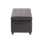 Banc coffre en similicuir avec surpiqûres, marron foncé - Baxton Studio