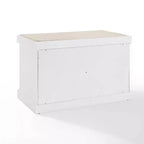 Banc de rangement Anderson blanc - Crosley : Rembourré, revêtement en lin, style champêtre