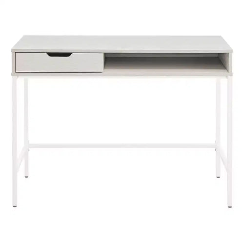 Bureau Contempo 101,6 cm avec tiroir et étagère Chêne blanc - OSP Home Furnishings : Structure en acier robuste, Surface en MDF