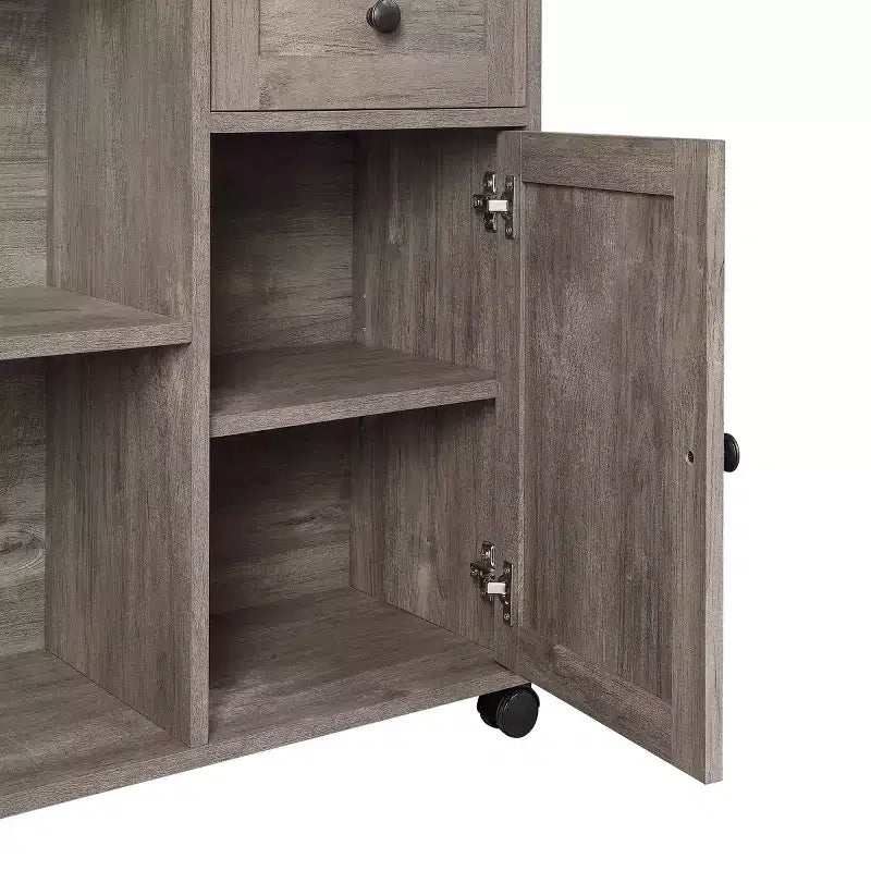 Bureau Waverly Scottish Alder - OSP Home Furnishings : mobilier de bureau moderne du milieu du siècle avec rangement, surface en MDF