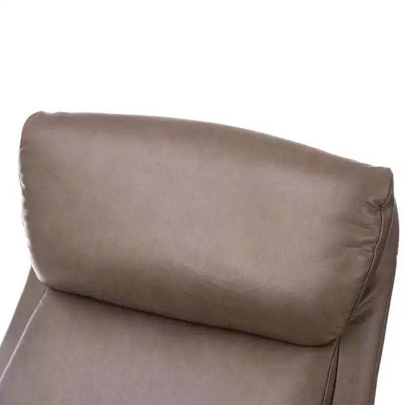 Chaise de bureau pivotante réglable à dossier haut en similicuir marron de style Mid-Century Modern - Gris - Glitzhome : Rembourrée avec accoudoirs fixes et cadre en contreplaqué