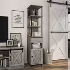 Bibliothèque multi-rangements Clander 72,3" : Structure en fer, meuble avec porte coulissante type "grange" - HOMES: Inside + Out