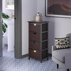 36,81" Étagère de rangement Omaha avec paniers Noire - Winsome : Tour 4 tiroirs style Mid-Century