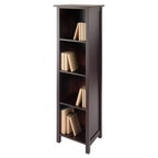 Winsome 55,98 po. Bibliothèque ou étagère de rangement Milan à 5 niveaux Noyer : Composite de MDF moderne du milieu du siècle
