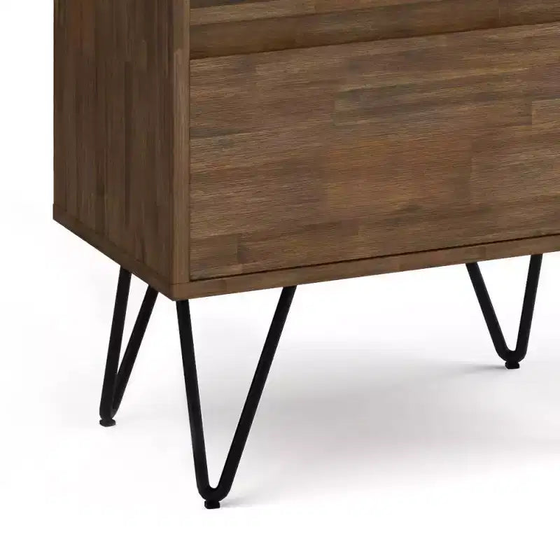 Bibliothèque haute Saylor de 162 cm avec pieds épingles et tiroir – WyndenHall : Design industriel, bois d'acacia