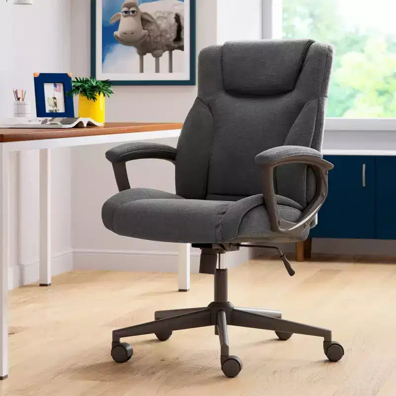 Chaise de bureau Style Hannah II Noir Nuit - Serta : Direction, Microfibre, Capacité 181 kg