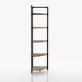 24/7 Shop At Home 63.75" Beeme 5 Tier Corner Bookshelf Sand Black/Light Pure Copper: Industrial Style MDF Storage