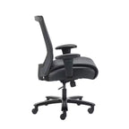 Fauteuil Mesh Robuste Noir - Boss Office Products : Assise LeatherPlus, capacité 400 lb, accoudoirs réglables